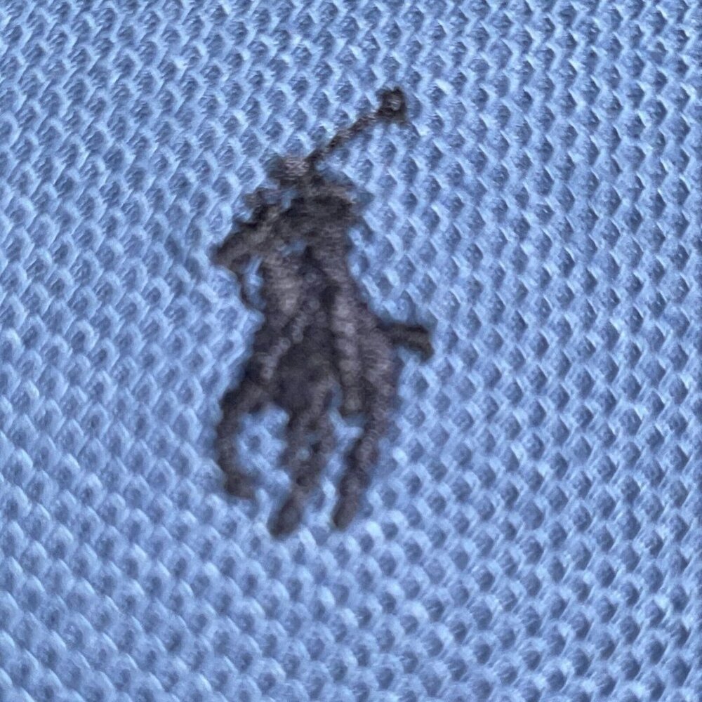 Polo Golf Ralph Lauren Shirt Mens L Blue‎ Cotton Short Sleeve Blue Pony Logo - Picture 3 of 8